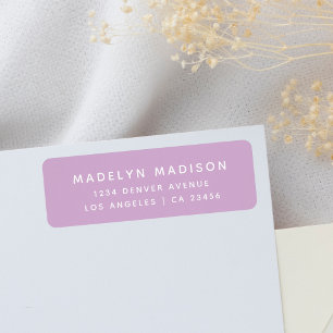 Étiquette Simple Lavender Purple Elegant Adresse de retour
