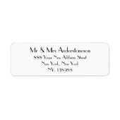 Étiquette Simple Mariage Chic Nom de script Adresse de retou (Devant)