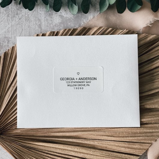 Étiquette Simple Mariage de coeur noir