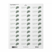 Étiquette Simple Mariage Feuille de Ginkgo Vert de Sage (Feuille entière)