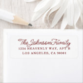 Étiquette Simple Maroon Red Adresse de retour (En situation)