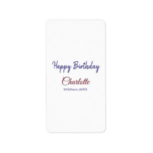 Étiquette SIMPLE MINIMAL.CUTIE AJOUTER NOM BÉBÉ joyeux anniv