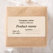 Étiquette Simple minimaliste beige (En situation)