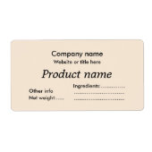 Étiquette Simple minimaliste beige (Devant)
