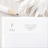 Étiquette Simple minimaliste élégant mariage monochrome chic (En situation)