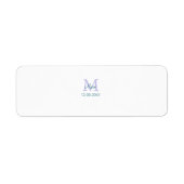 Étiquette simple minimum ajouter nom monogramme violet vert (Devant)