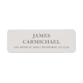 Étiquette Simple Modern Classic Grey Adresse de retour (Devant)