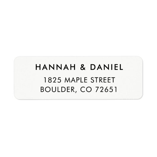 Étiquette Simple Modern Elegant Return Address (Devant)