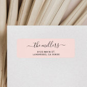 Étiquette Simple Modern Handwritten Family Blush Pink