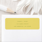 Étiquette Simple Modern Lemon Yellow Wedding Return Address (En situation)