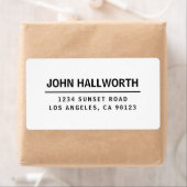 Étiquette Simple moderne blanc et noir (En situation)