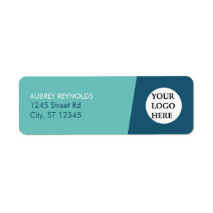 Étiquette Simple moderne Blue Green Professional Adresse