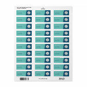 Étiquette Simple moderne Blue Green Professional Adresse (Feuille entière)