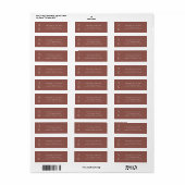 Étiquette Simple moderne Brown Monogramme Mariage Adresse (Feuille entière)