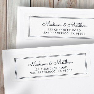 Étiquette Simple moderne Chic Cursive Script Adresse de reto