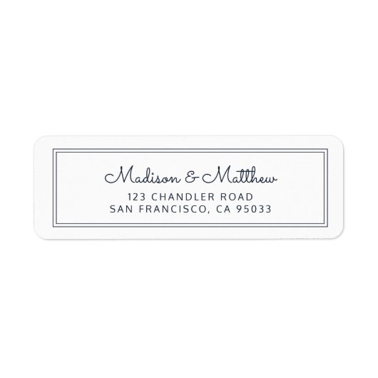 Étiquette Simple moderne Chic Cursive Script Adresse de reto (Devant)