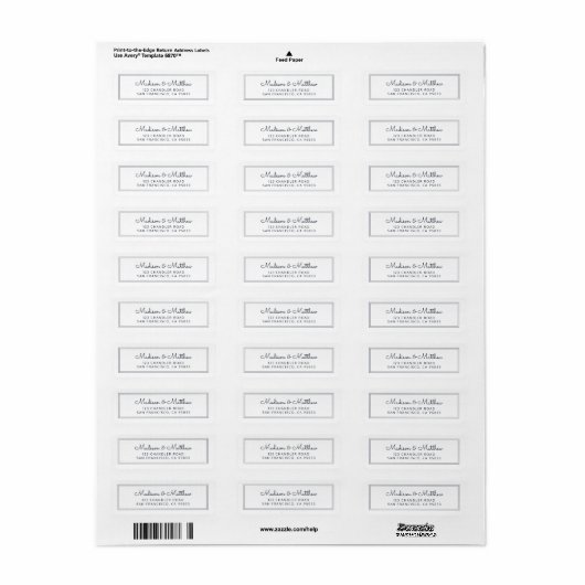 Étiquette Simple moderne Chic Cursive Script Adresse de reto (Feuille entière)