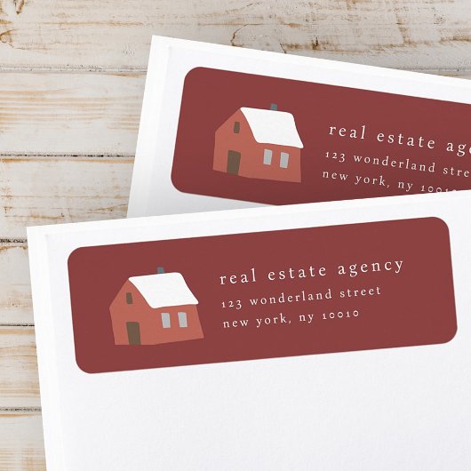 Étiquette Simple Moderne Chic Immobilier Adresse d'affaires