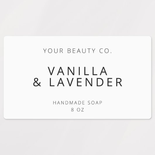 Étiquette simple moderne de savon blanc (Design 1)