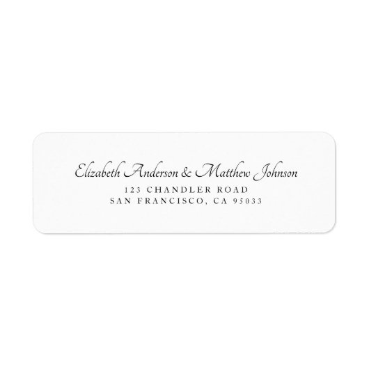 Étiquette Simple moderne Élégant Script Adresse de retour (Devant)