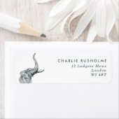 Étiquette Simple Moderne Elephant Adresse de retour personna (En situation)