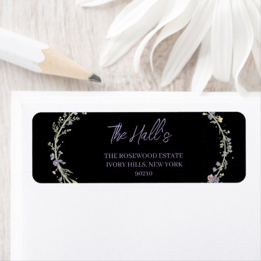 Étiquette Simple Moderne Floral Boho Mariage  (En situation)