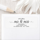 Étiquette Simple Moderne Le Nouveau Script M & Mme Mariage (En situation)