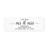 Étiquette Simple Moderne Le Nouveau Script M & Mme Mariage (Devant)
