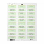 Étiquette Simple Moderne Lumière Vert Printanier Professionn (Feuille entière)