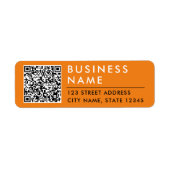 Étiquette Simple Moderne Minimal Orange Code QR Numérique (Devant)
