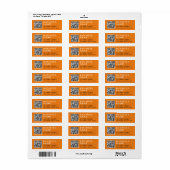 Étiquette Simple Moderne Minimal Orange Code QR Numérique (Feuille entière)
