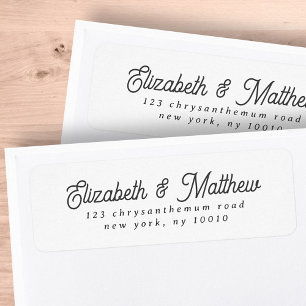 Étiquette Simple moderne Minimaliste Mariage Adresse de reto