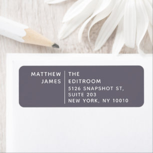 Étiquette Simple moderne minimaliste violet gris blanc affai