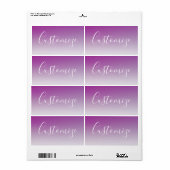 Étiquette Simple moderne minimaliste violet Ombre dégradé (Feuille entière)