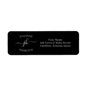 Étiquette Simple Moderne Monogramme Adresse de retour