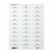Étiquette Simple Moderne Monogramme Homme Bleu Professionnel (Feuille entière)