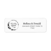 Étiquette Simple moderne Mr & Mrs Script Adresse (Devant)