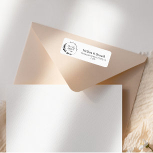 Étiquette Simple moderne Mr & Mrs Script Adresse