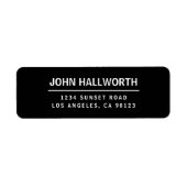 Étiquette Simple moderne noir et blanc (Devant)