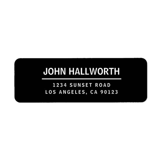 Étiquette Simple moderne noir et blanc (Devant)