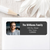 Étiquette Simple Moderne Photo Adresse Diplômé (En situation)