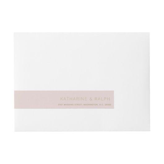 Étiquette simple moderne rose beige monogramme Wra (Devant)