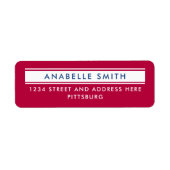 Étiquette Simple Moderne Rouge Blanc Bleu Typographie Améric (Devant)