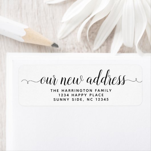 Étiquette Simple Moderne Script Déplacement Papier à lettres (En situation)