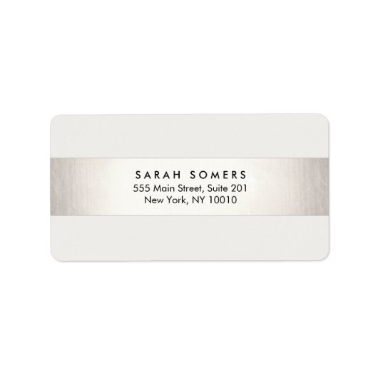 Étiquette Simple moderne Silver Strited Professional (Devant)