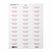 Étiquette Simple Moderne Texte Rouge Magenta (Feuille entière)