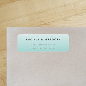 Étiquette Simple moderne Turquoise dégradé plage Adresse de 