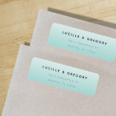 Étiquette Simple moderne Turquoise dégradé plage Adresse de 