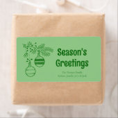 Étiquette Simple moderne vert Noël cadeau de famille de vaca (En situation)