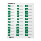 Étiquette Simple moderne vert Nous avons déplacé l'adresse d (Feuille entière)